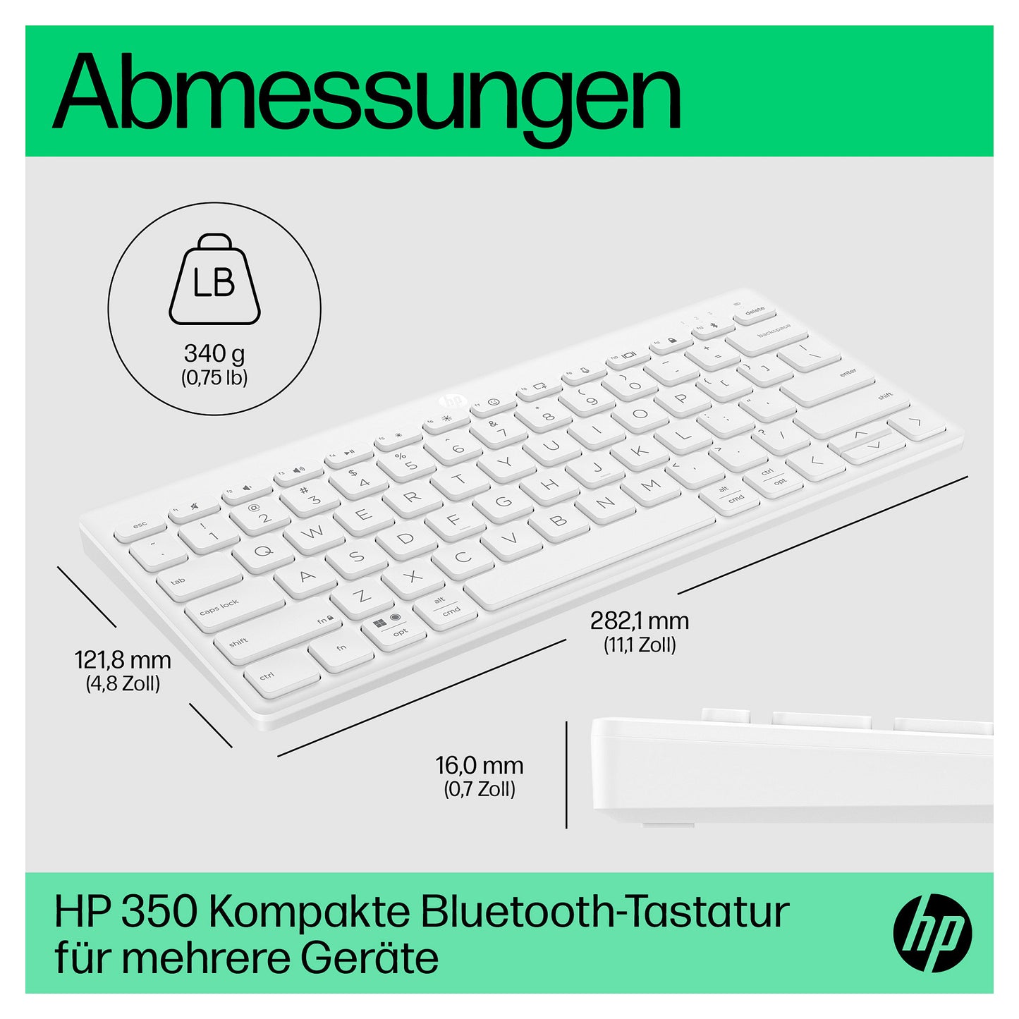 HP 350 Compact Multi-Device Bluetooth Weiß