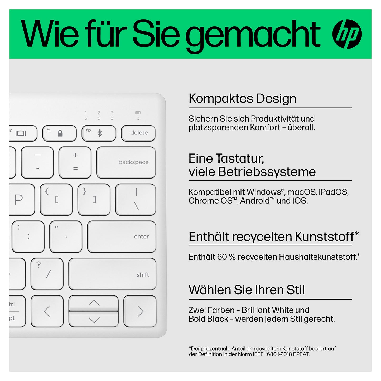 HP 350 Compact Multi-Device Bluetooth Weiß