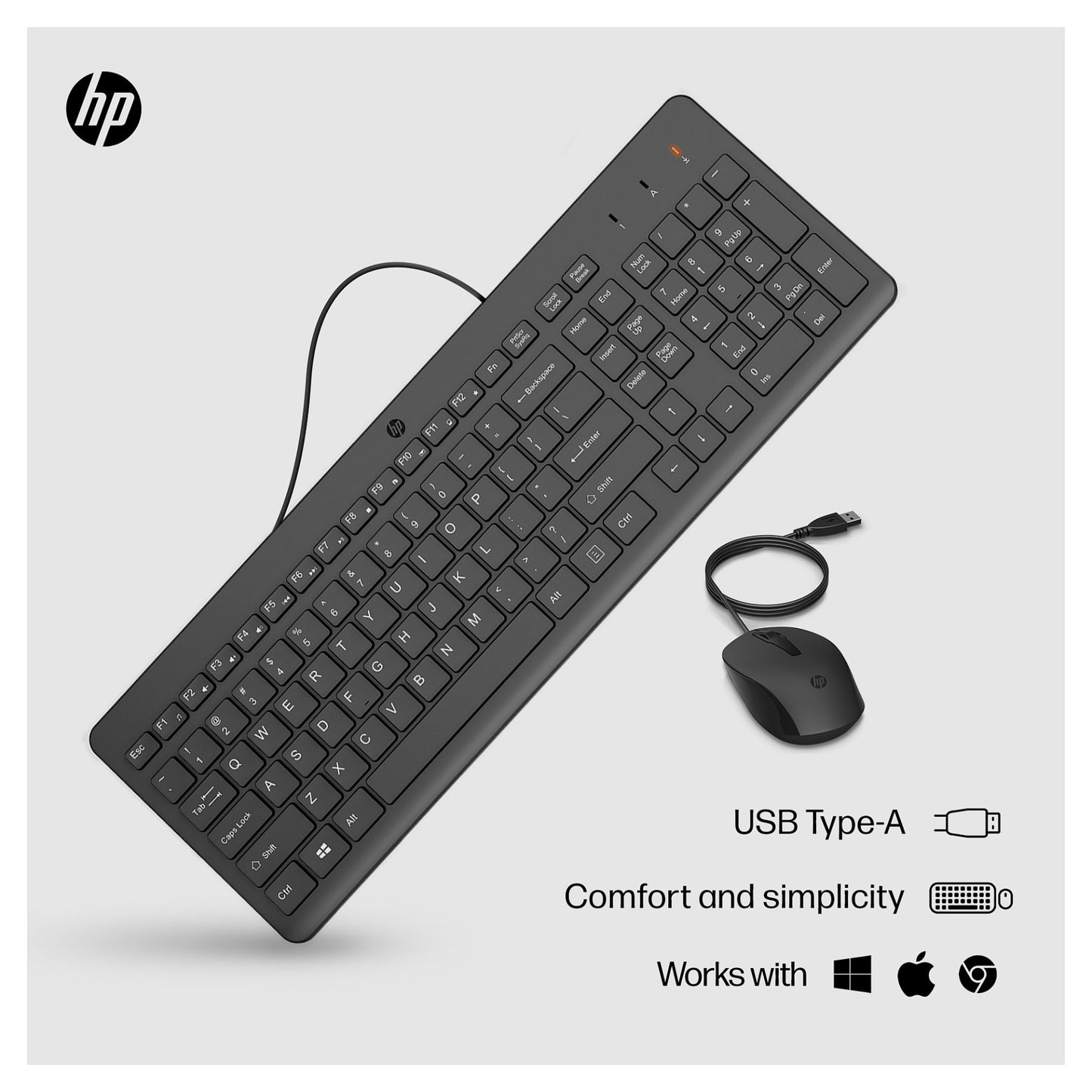 HP 150 Wired Mouse and Keyboard Combination (P)