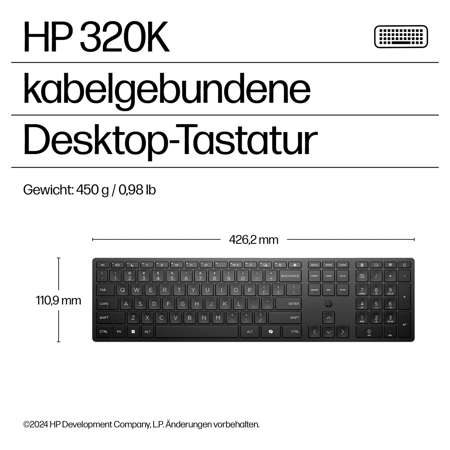 HP 320K Kabelgebunden