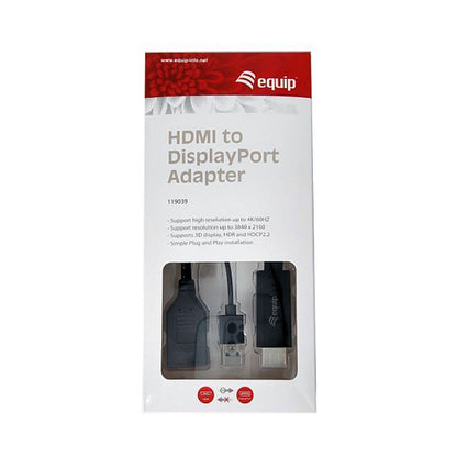 Equip HDMI Adapter Displayport St/Bu 0.15m 4K/60Hz sw