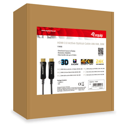 Equip HDMI PHS Ethernet 2.0 A-A St/St 30.0m 4K60Hz HDRopt.sw