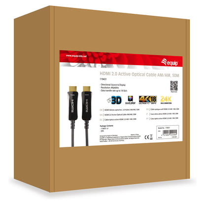 Equip HDMI PHS Ethernet 2.0 A-A St/St 50.0m 4k60Hz HDRopt.sw