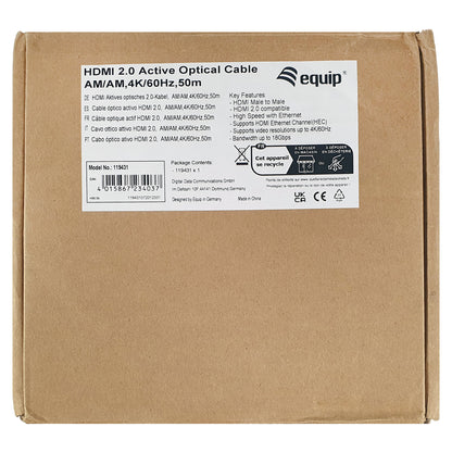 Equip HDMI PHS Ethernet 2.0 A-A St/St100.0m 4K60Hz HDRopt.sw