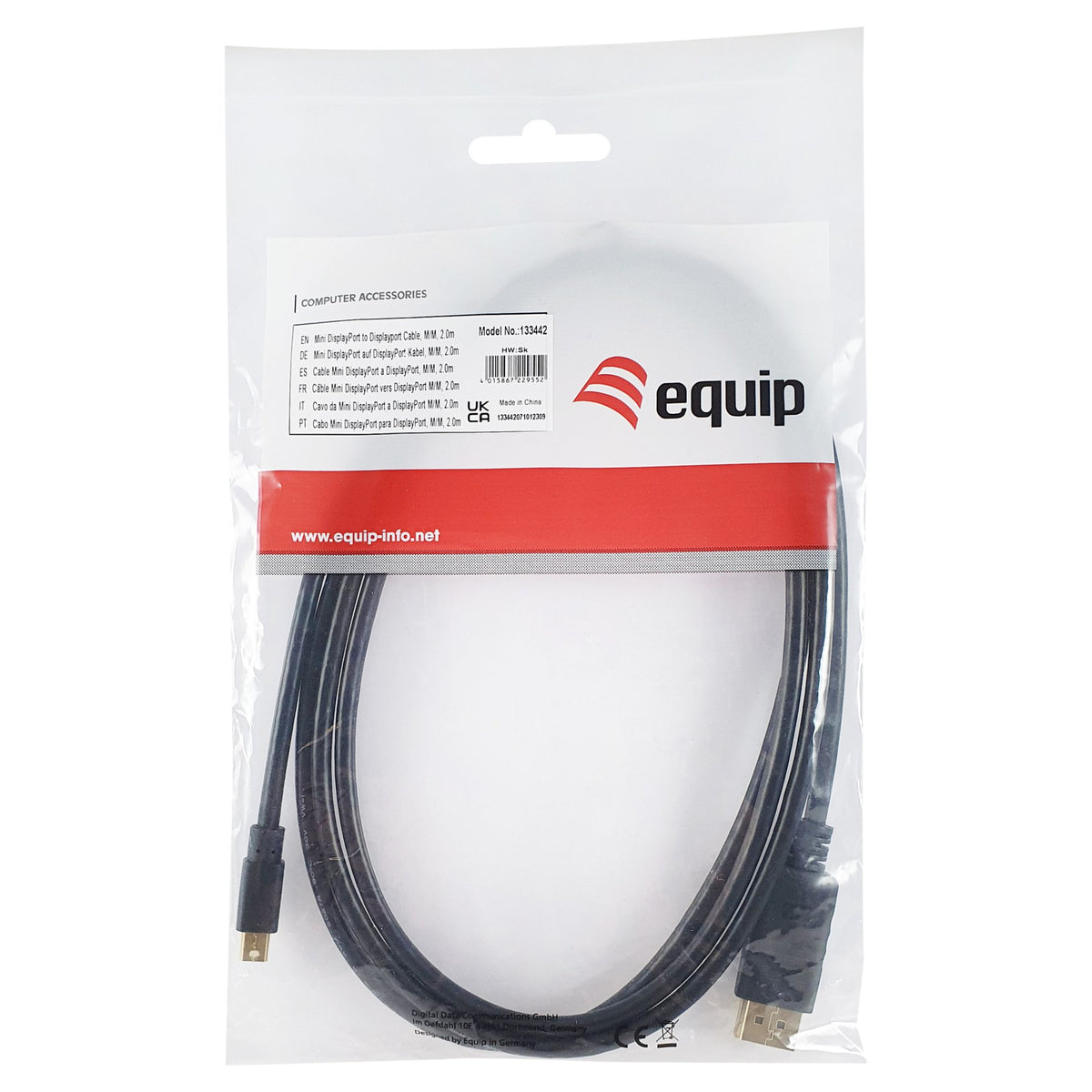 Equip DisplayPort Mini -> DP St/St 2.0m 4K/60Hz komp.HDCP sw