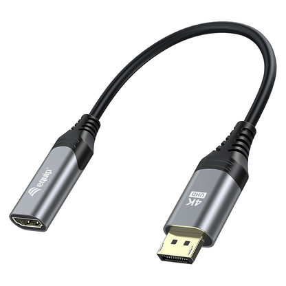 Equip Displayport->HDMI Adapter 1.2 St/Bu 4K/60Hz grau