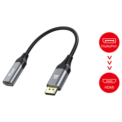 Equip Displayport->HDMI Adapter 1.2 St/Bu 4K/60Hz grau