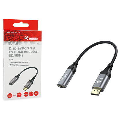 Equip Displayport->HDMI Adapter 1.4 St/Bu 8K/60Hz grau