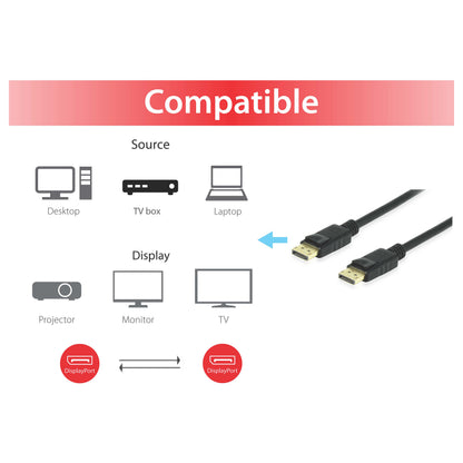 Equip DisplayPort 1.4 St/St10.00m 8K/60Hz komp.HDCP schwarz