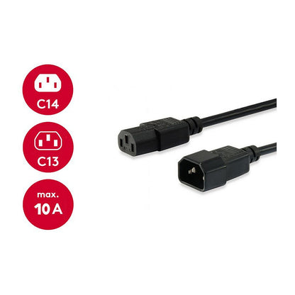 Equip Kaltgeräteverl.-Kabel IEC C14 -> IEC C13 St/Bu 1.80m Polybeutel