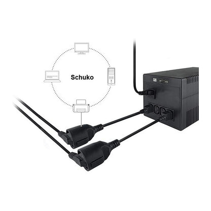 Equip Netzkabel Anschl. C14 -> CEE7/3 0.25m schwarz