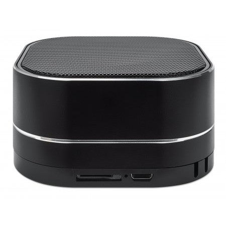 MANHATTAN Sound Science Metallic LED Bluetooth-Lautsprecher Bluetooth 5.0 Mikrofon Bedienelemente FM-Radio MicroSD-Slot schwarz