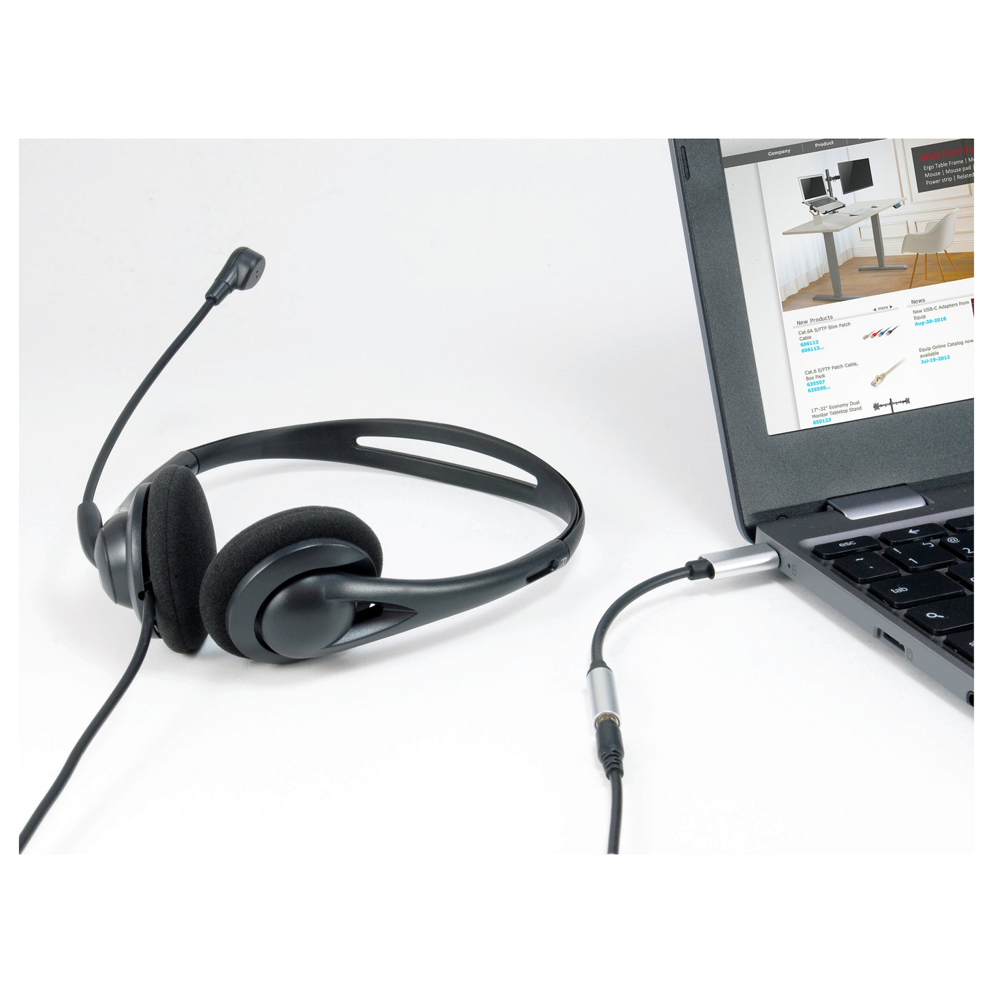 Equip Adapter USB-C -> Audio DAC 4-Pin 3.5mm St/Bu 0.15m sw