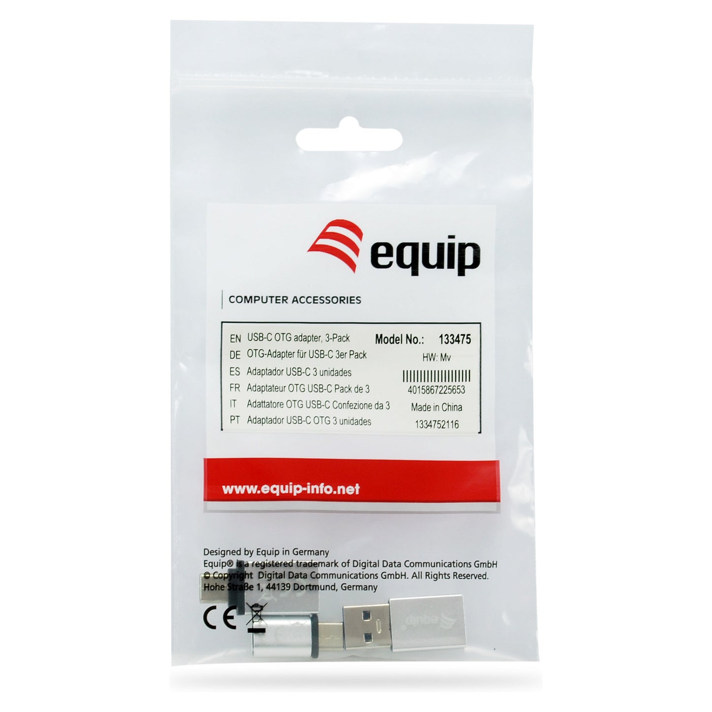 Equip Adapter USB-C -> 1xMicroUSB+1xUSB-A.1xUSB-A->USB-C si