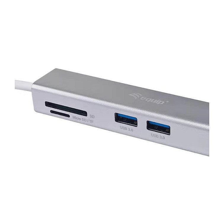 Equip Adapter USB-C -> HDMI.2xUSB3.0.SD 4K30Hz 0.15m sw