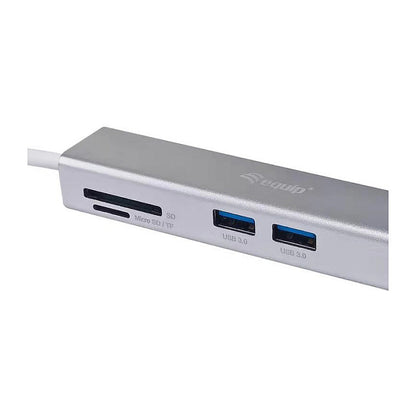 Equip Adapter USB-C -> HDMI.2xUSB3.0.SD 4K30Hz 0.15m sw