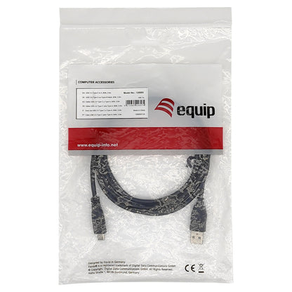 Equip Kabel USB-A 2.0 -> C St/St 3.00m 3A 480Mbps sw