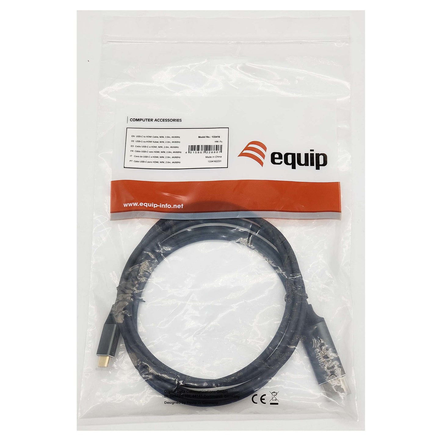 Equip Adapter USB-C -> HDMI 4K60Hz 2.00m sw
