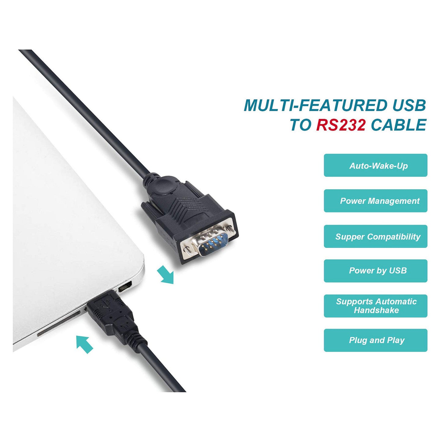 Equip Adapter USB-A -> Seriell RS232-DB9 St/St 1.50m sw