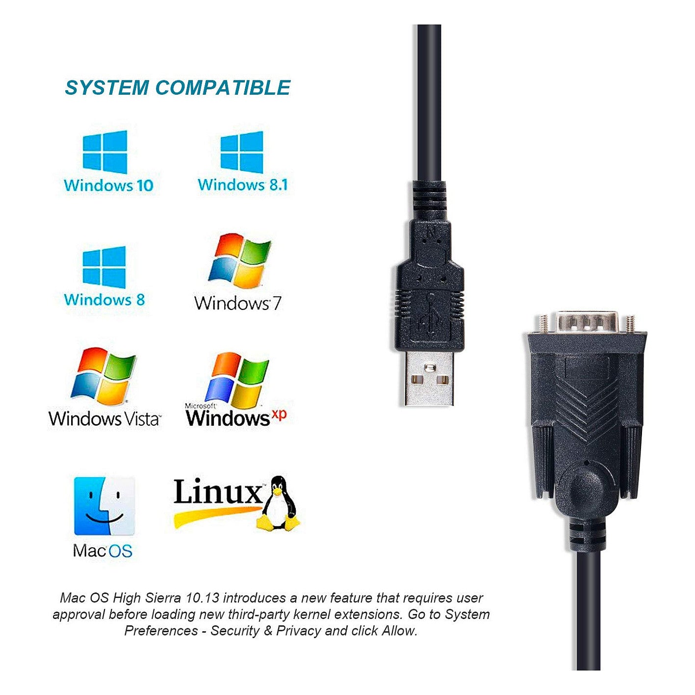 Equip Adapter USB-A -> Seriell RS232-DB9 St/St 1.50m sw