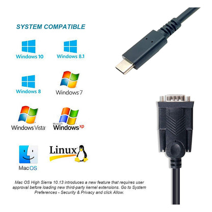 Equip Adapter USB-C -> Seriell RS232-DB9 St/St 1.50m sw