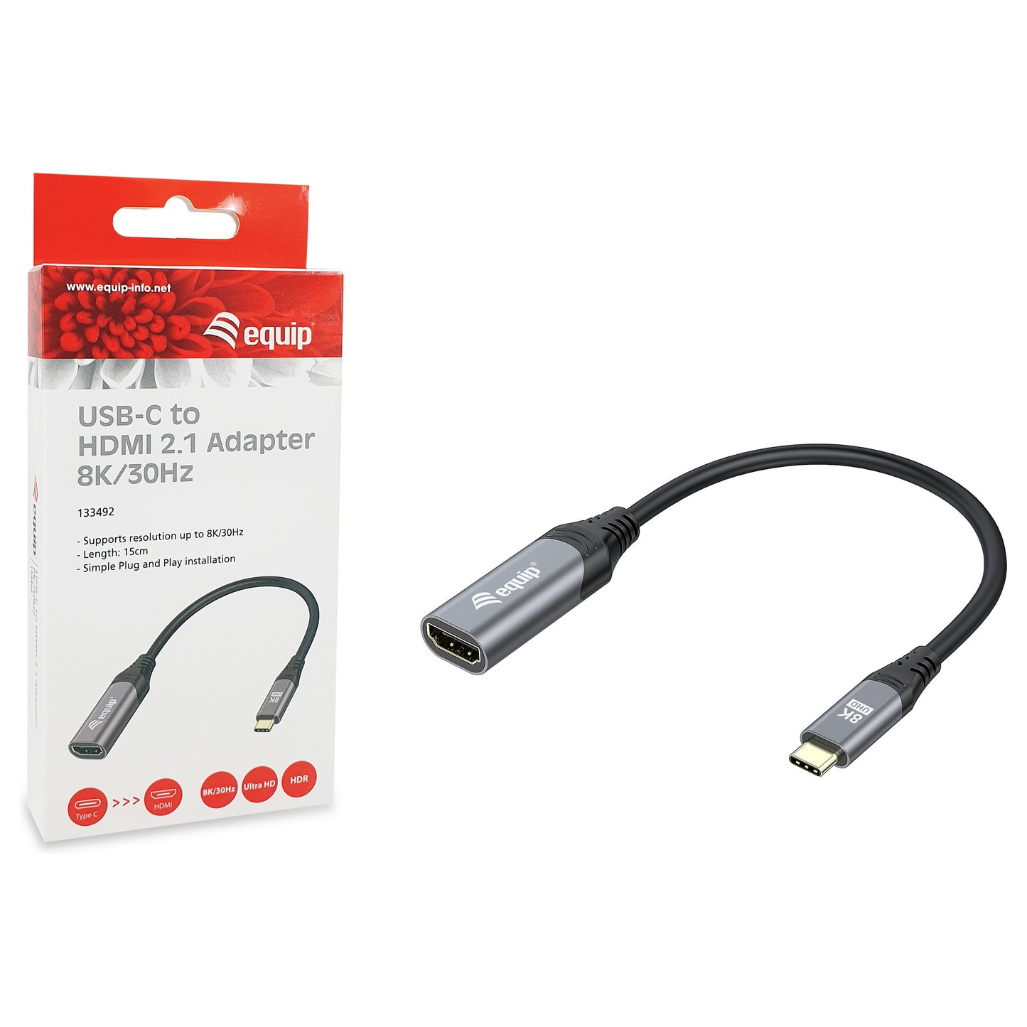 Equip Adapter USB-C -> HDMI 2.1 8K60Hz 0.15m gr