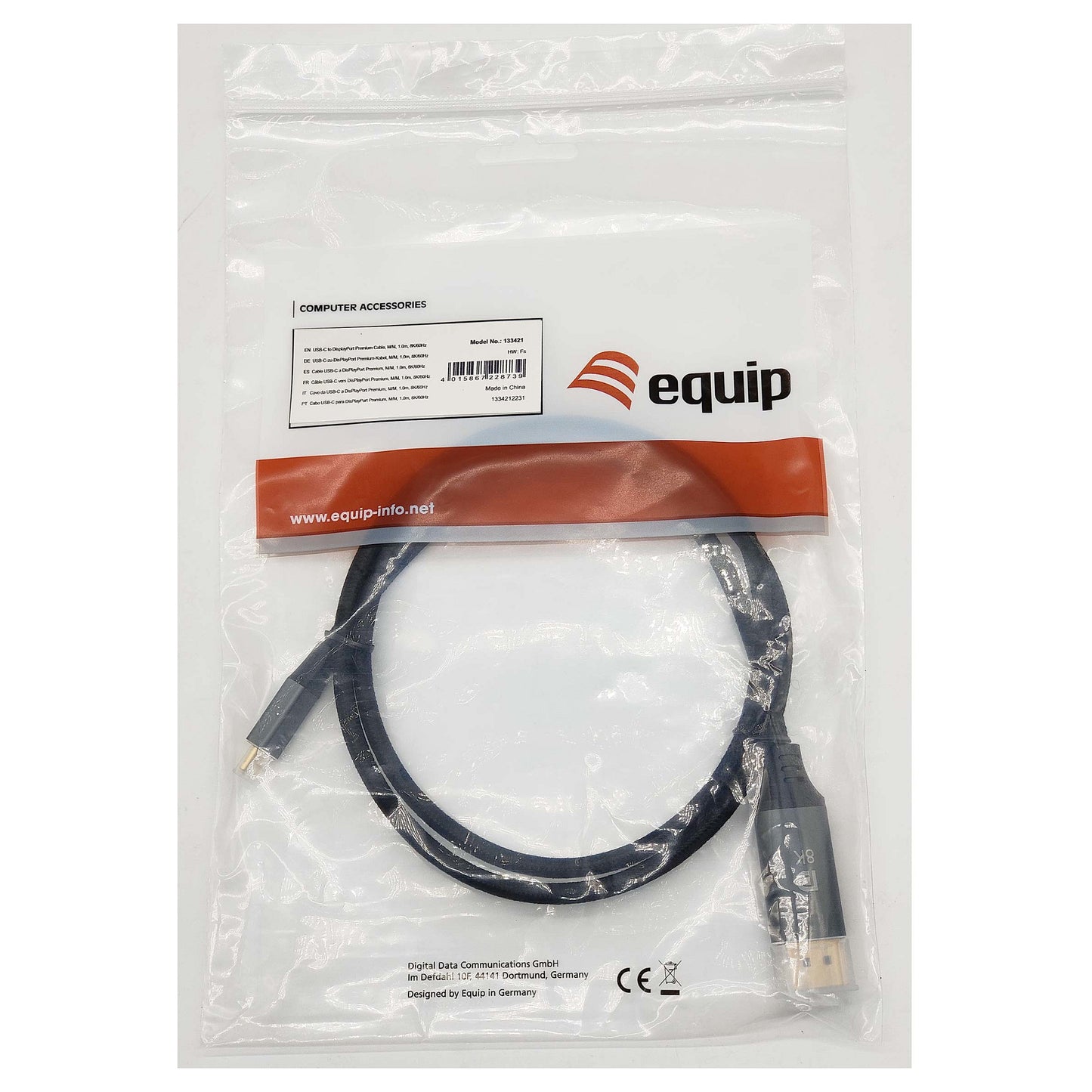 Equip Adapter USB-C -> DisplayPort 8K60Hz 1.00m sw