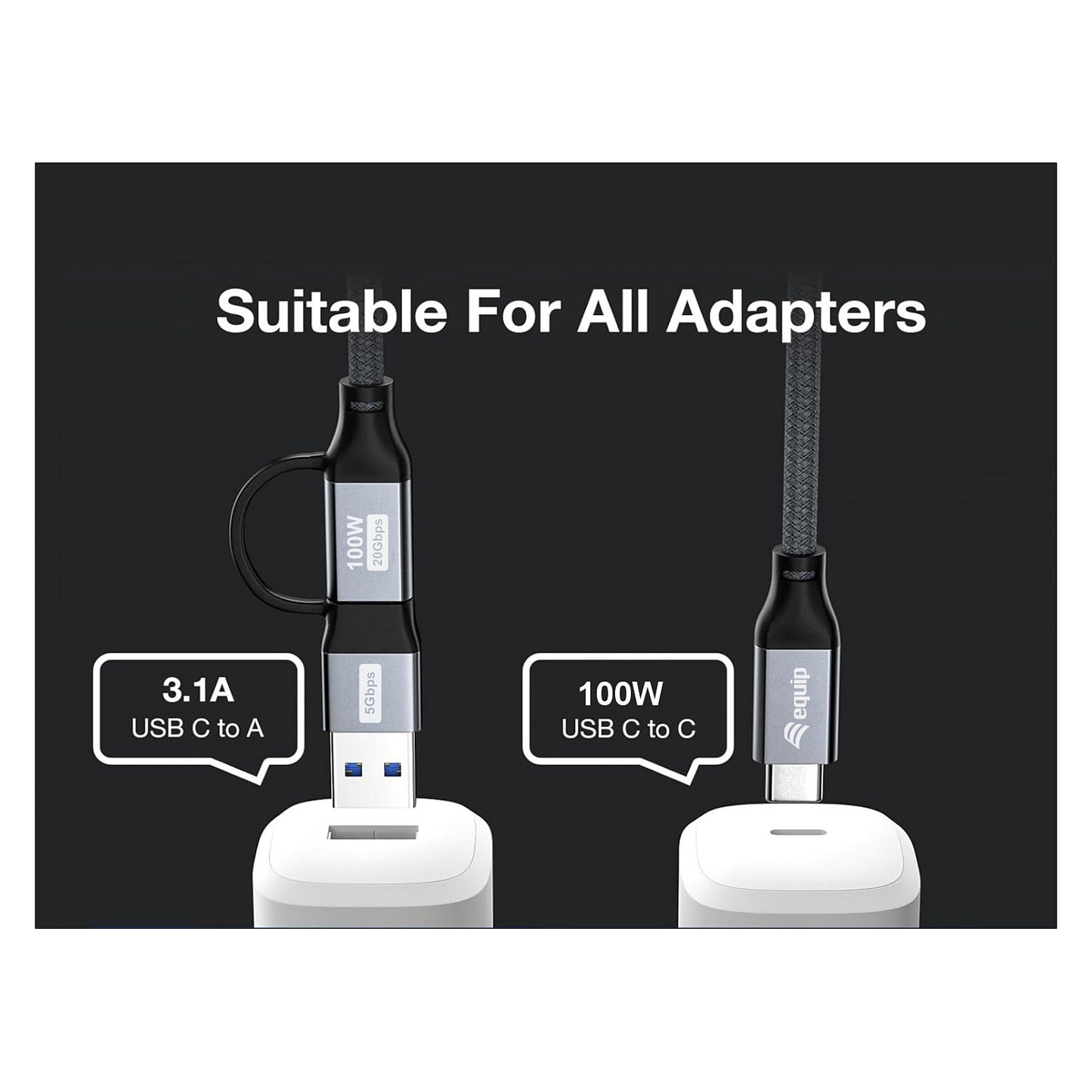 Equip Kabel USB-C 3.2 -> C/A St/St 3.00m 20Gbps schwarz