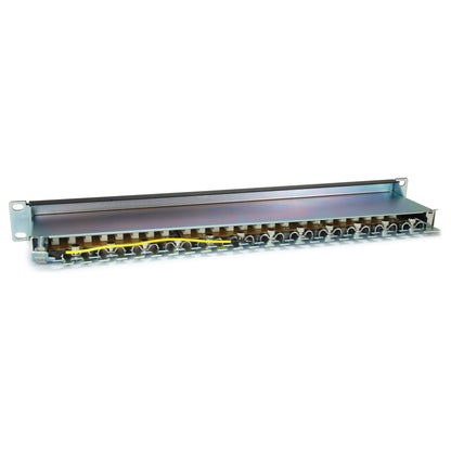 Equip Patchpanel 24x RJ45 Cat6A 19" FTP 1HE ISO/IEC schwarz