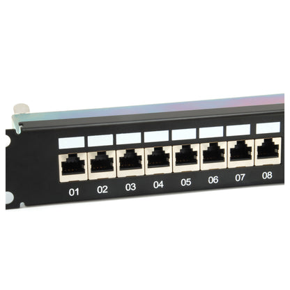 Equip Patchpanel 24x RJ45 Cat6A 19" FTP 1HE ISO/IEC schwarz