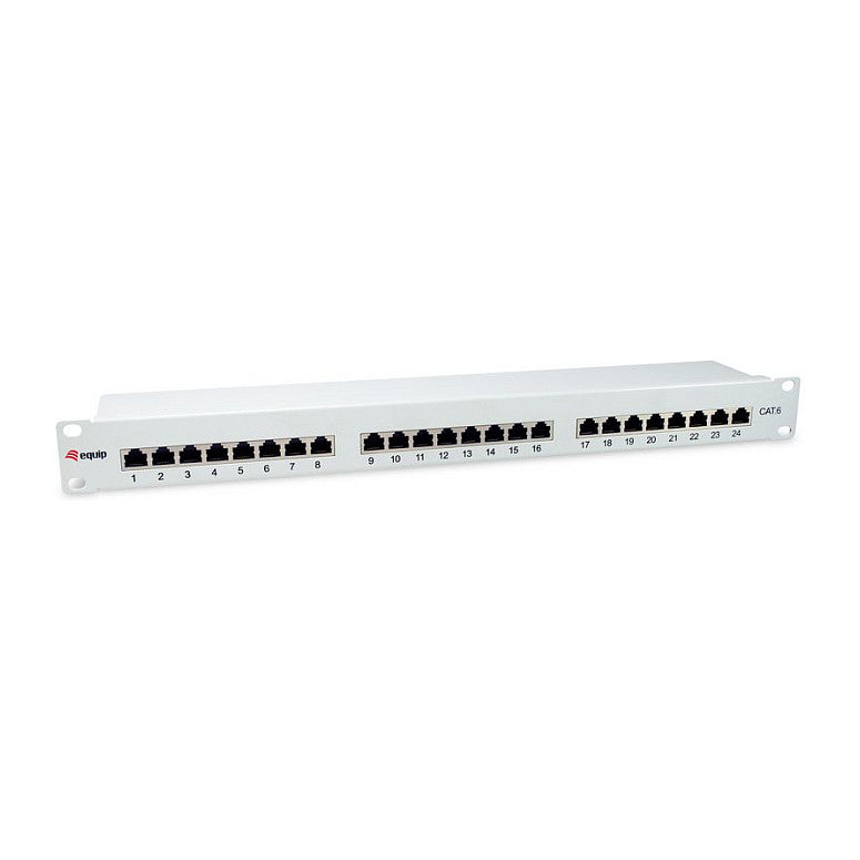 Equip Patchpanel 24x RJ45 Cat6 19" FTP 1HE ISO/IEC hellgrau