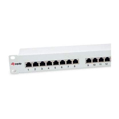 Equip Patchpanel 24x RJ45 Cat6 19" FTP 1HE ISO/IEC hellgrau