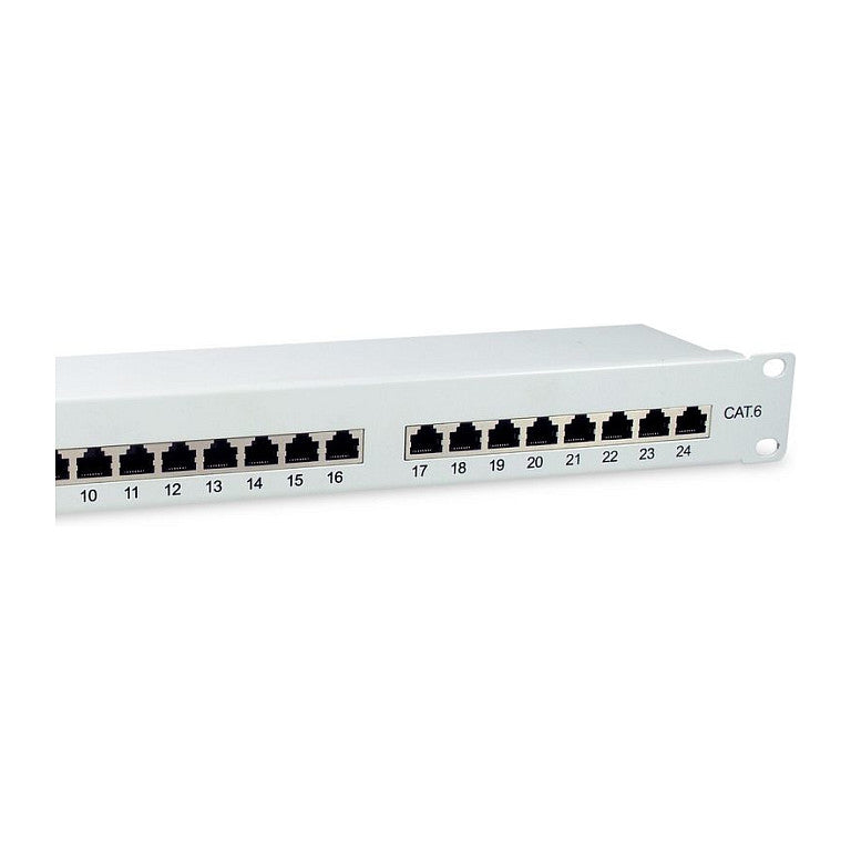 Equip Patchpanel 24x RJ45 Cat6 19" FTP 1HE ISO/IEC hellgrau