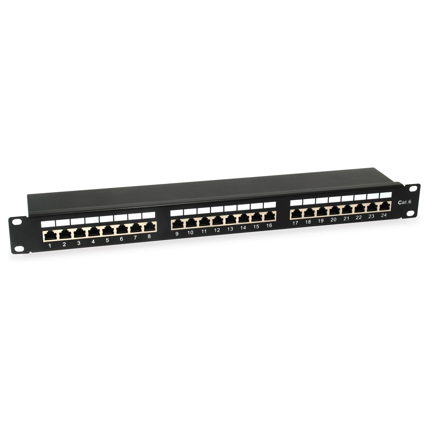 Equip Patchpanel 24x RJ45 Cat6 19" FTP 1HE ISO/IEC schwarz