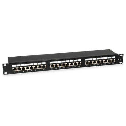 Equip Patchpanel 24x RJ45 Cat6 19" FTP 1HE ISO/IEC schwarz