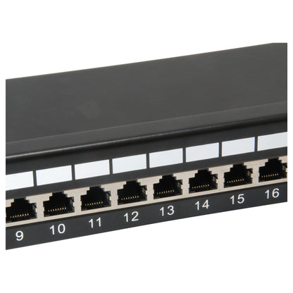 Equip Patchpanel 24x RJ45 Cat6 19" FTP 1HE ISO/IEC schwarz