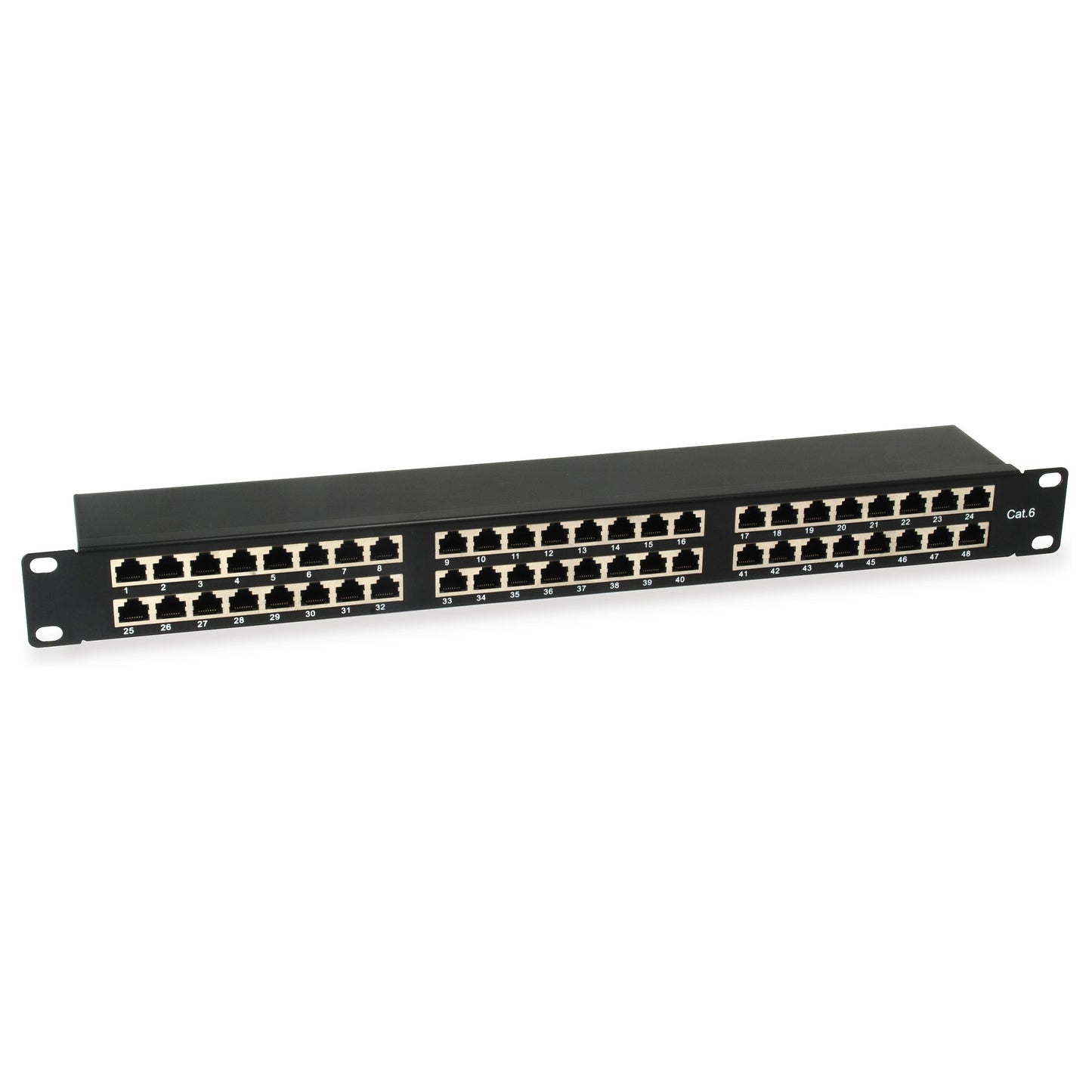 Equip Patchpanel 48x RJ45 Cat6 19" FTP 1HE ISO/IEC schwarz