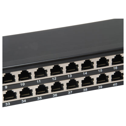 Equip Patchpanel 48x RJ45 Cat6 19" FTP 1HE ISO/IEC schwarz