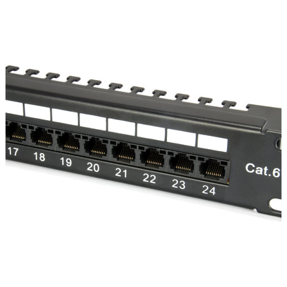 Equip Patchpanel 24x Cat6 19" UTP 1HE Keystone Montage sw