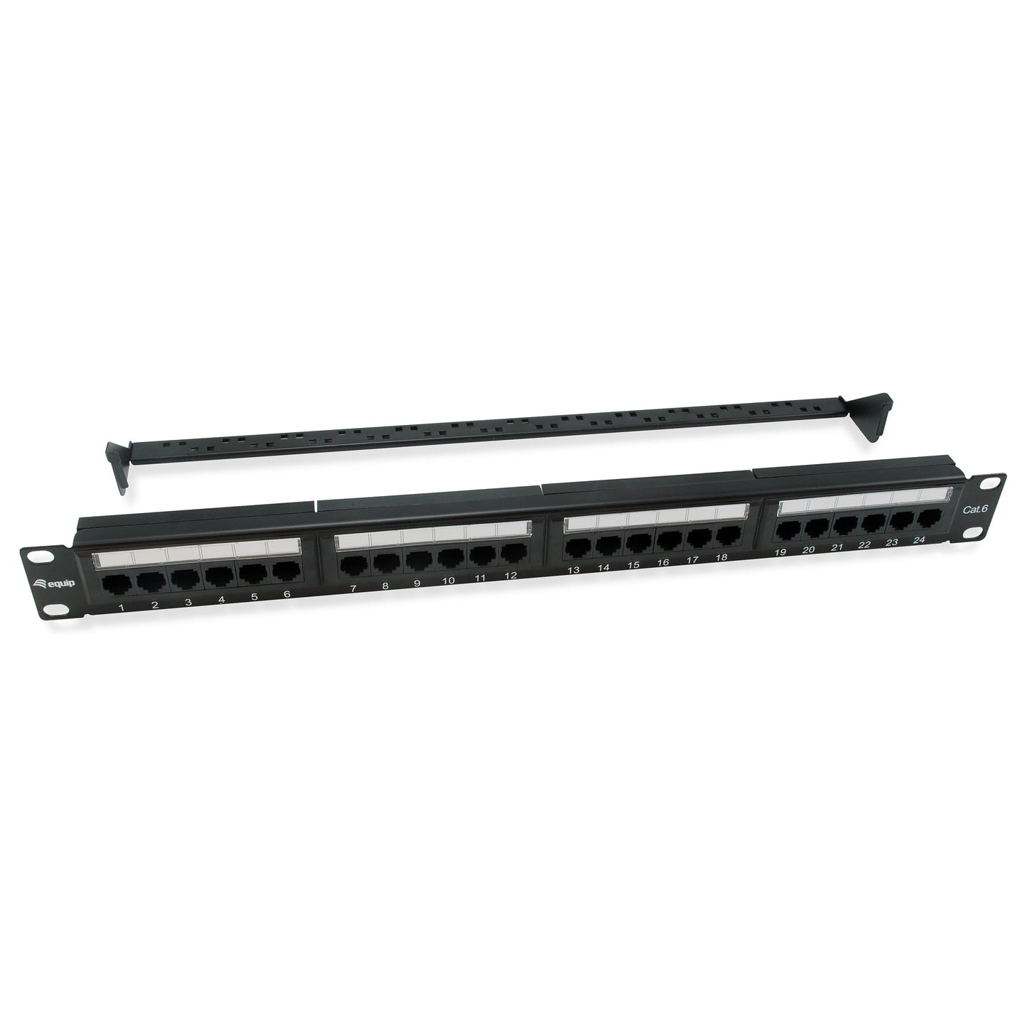 Equip Patchpanel 24x RJ45 Cat6 19" UTP 1HE ISO/IEC schwarz