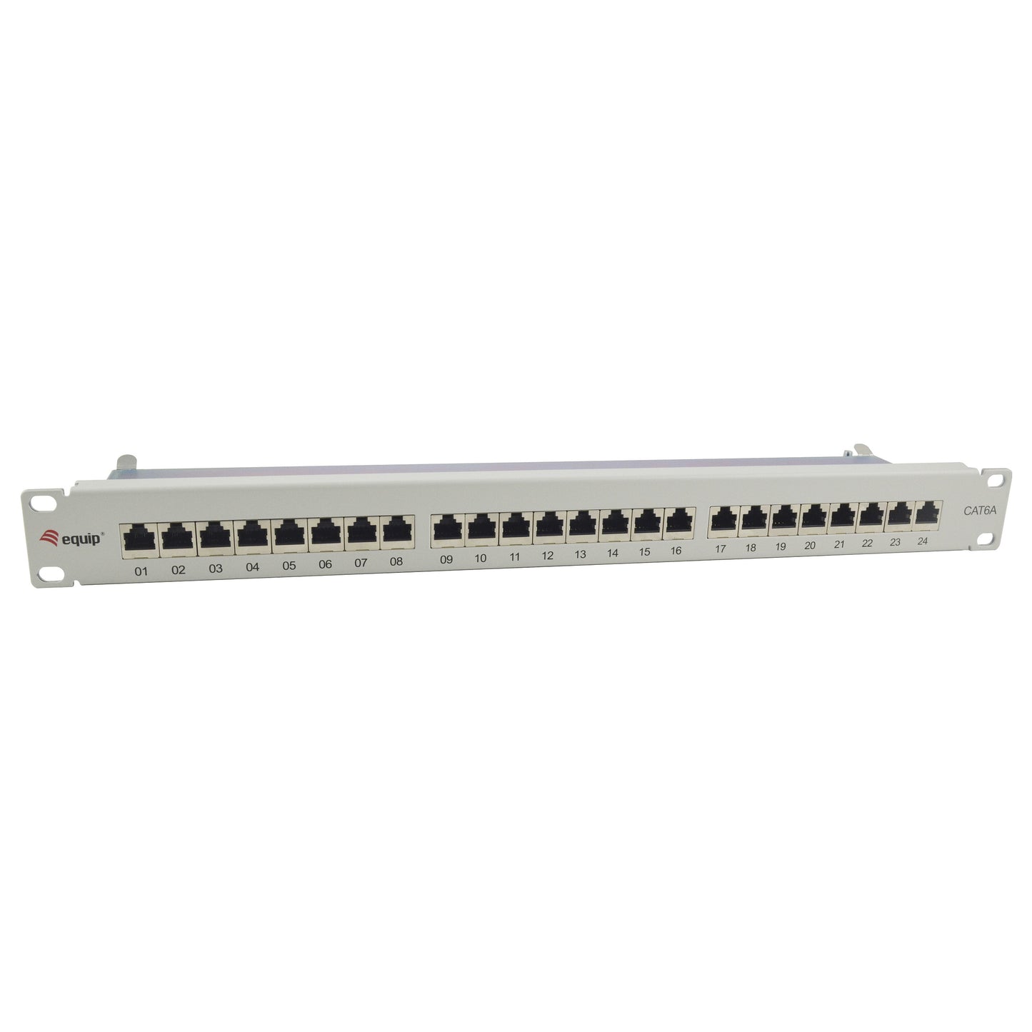 Equip Patchpanel 24x RJ45 Cat6A 19" FTP 1HE ISO/IEC hellgrau