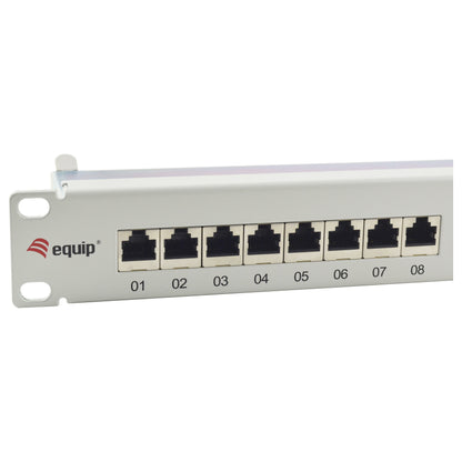Equip Patchpanel 24x RJ45 Cat6A 19" FTP 1HE ISO/IEC hellgrau