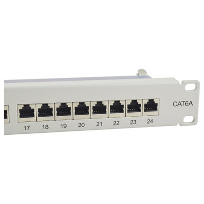Equip Patchpanel 24x RJ45 Cat6A 19" FTP 1HE ISO/IEC hellgrau
