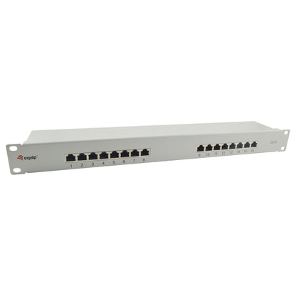 Equip Patchpanel 16x RJ45 Cat6 19" FTP 1HE ISO/IEC hellgrau