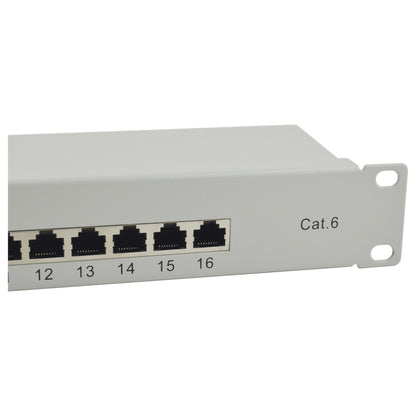 Equip Patchpanel 16x RJ45 Cat6 19" FTP 1HE ISO/IEC hellgrau