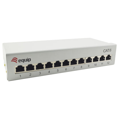 Equip Patchpanel 12x RJ45 Cat6 FTP Desktop ISO/IEC hellgrau