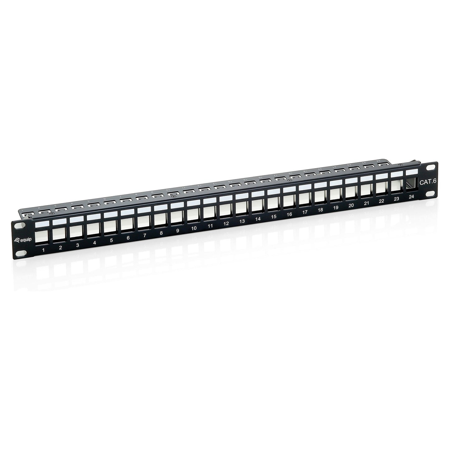 Equip Patchpanel 24x Cat6 19" FTP 1HE Keystone Montage sw