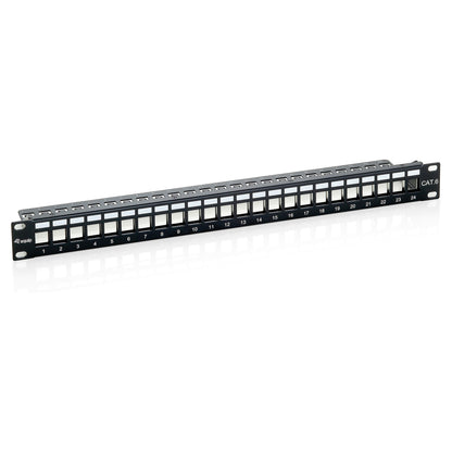 Equip Patchpanel 24x Cat6 19" FTP 1HE Keystone Montage sw