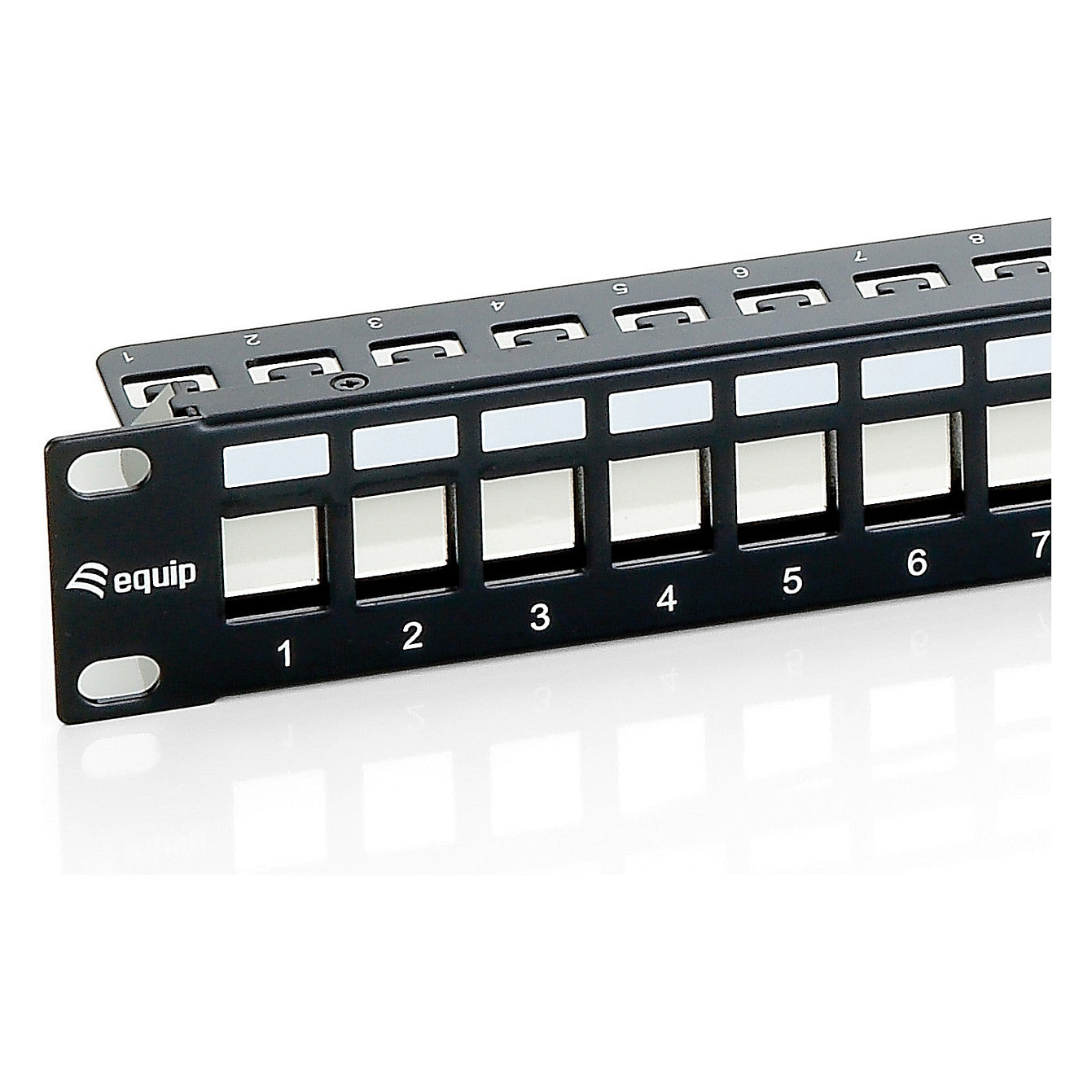Equip Patchpanel 24x Cat6 19" FTP 1HE Keystone Montage sw