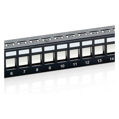 Equip Patchpanel 24x Cat6 19" FTP 1HE Keystone Montage sw